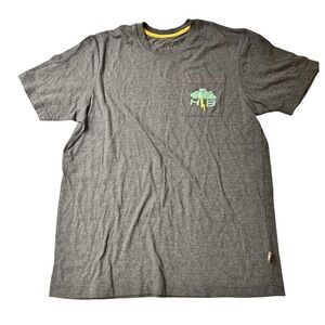 Howler Bros Pocket T-Shirt Medium Gray Storm Wave Graphic Tee